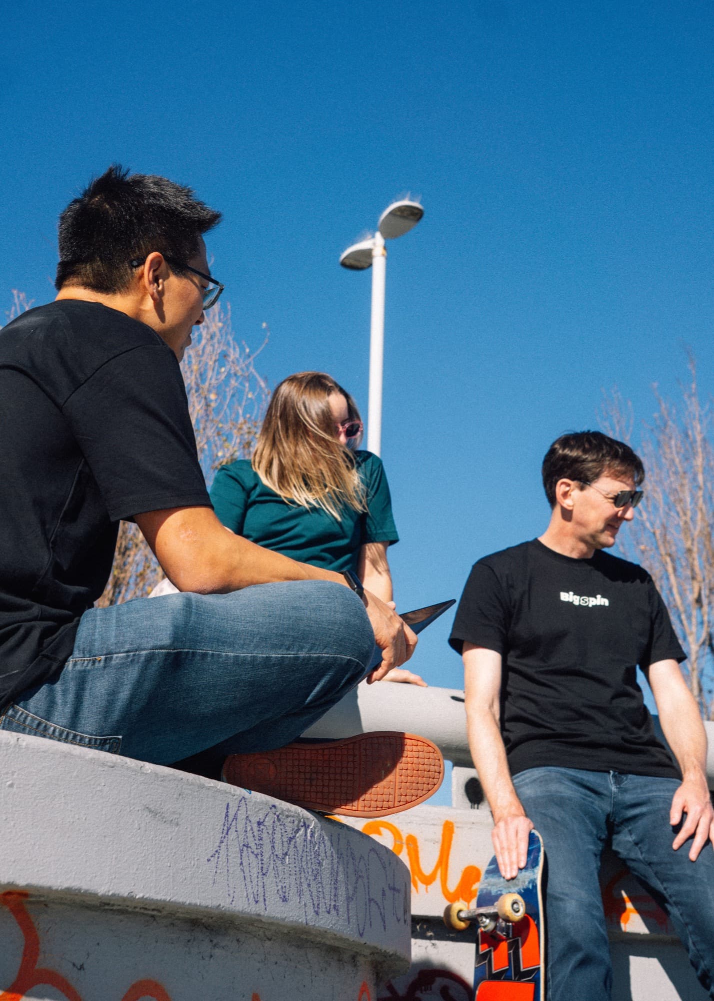 Bigspin team at the skatepark